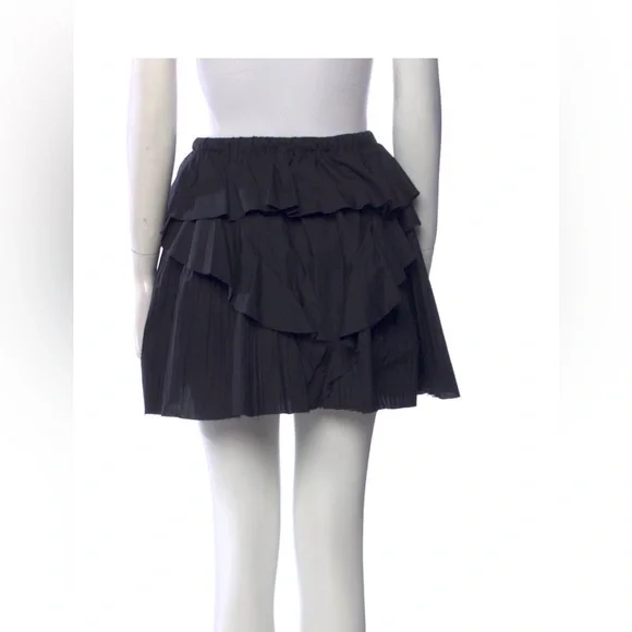 Black Pleated Ruffle Mini Skirt - Picture 3 of 3